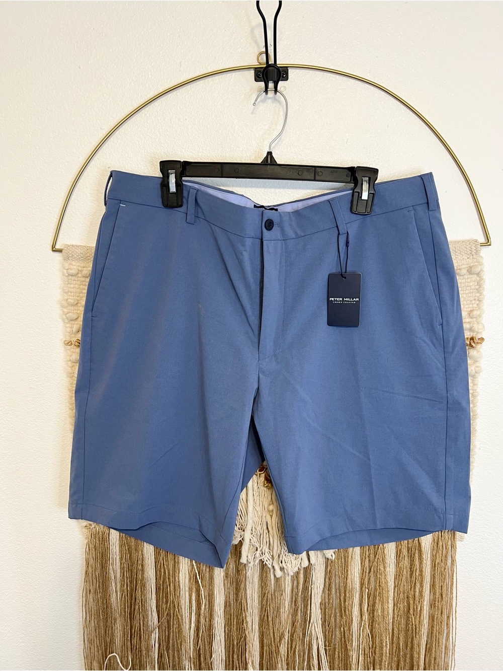 NWT Peter Millar Men's Blue Performance Shorts Golf 38
